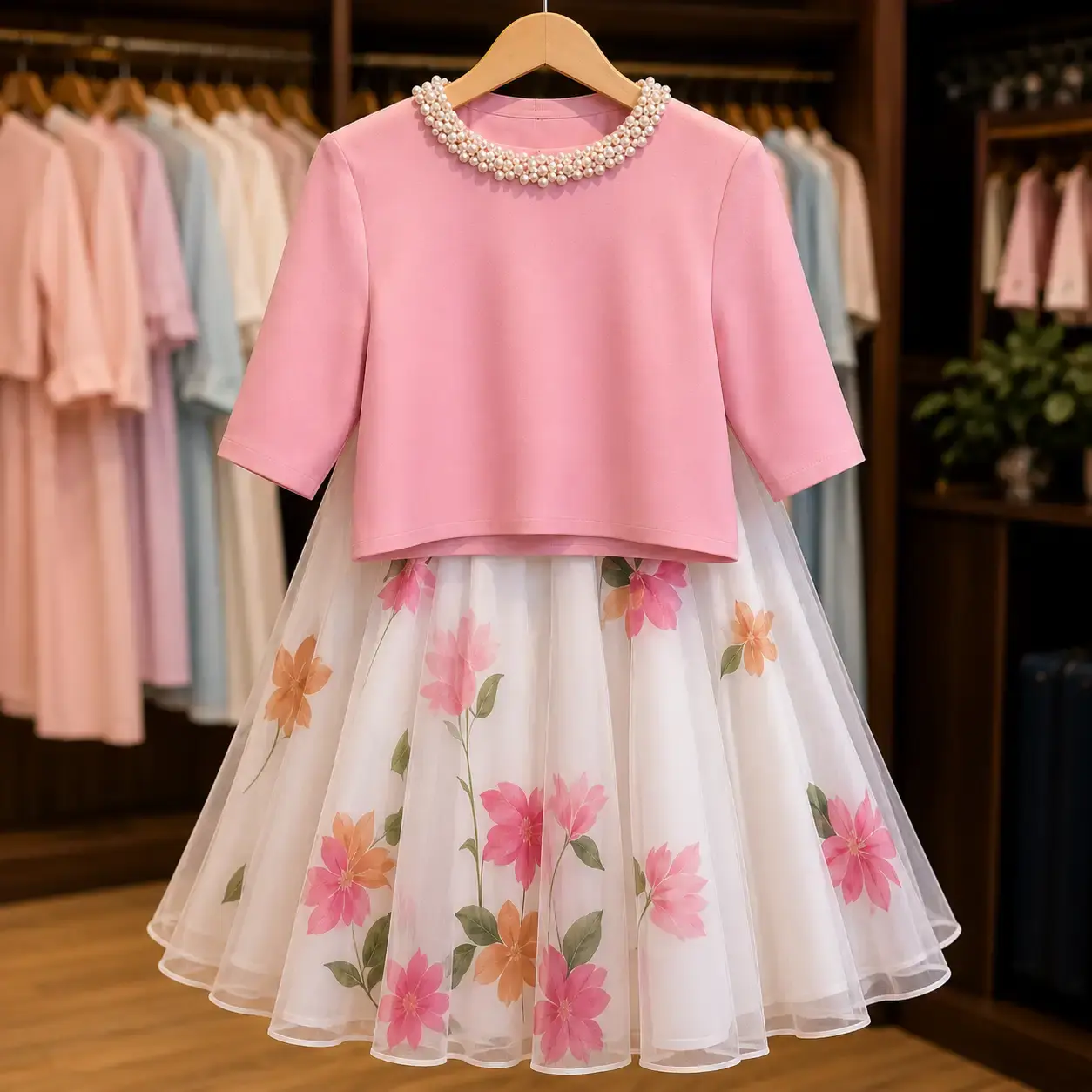 Pastel elegance in boutique display